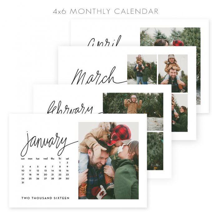 4x6 Calendar Template by Jamie Schultz Designs