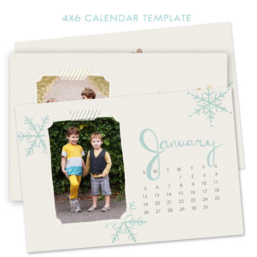 4x6 Calendar Template by Jamie Schultz Designs