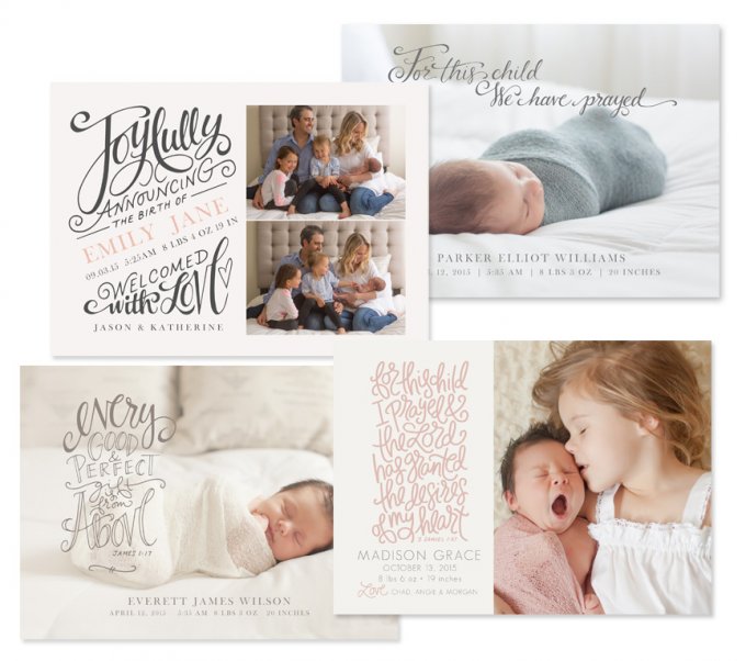 Heaven Sent Birth Announcement Templates by Jamie Schultz Designs