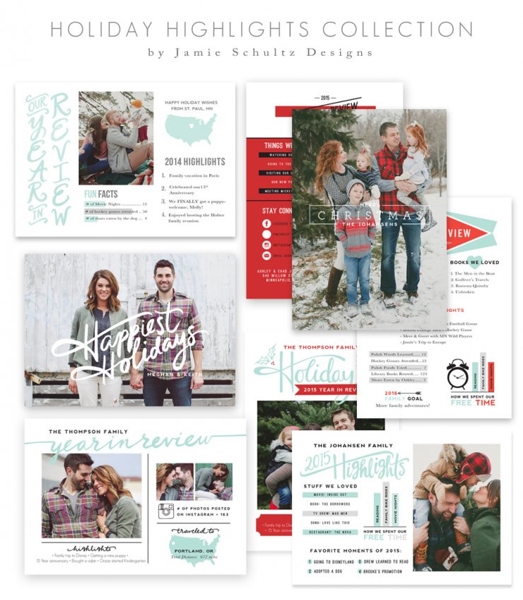 Holiday Highlights Card Templates by Jamie Schultz Designs