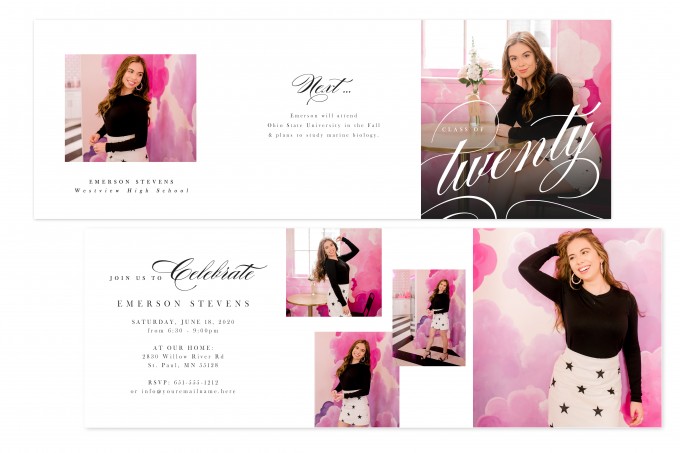 Modern Grad Trifold Templates by Jamie Schultz Designs