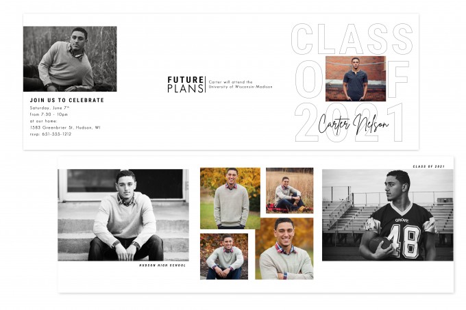 Modern Grad Trifold Templates by Jamie Schultz Designs