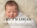 Modern Hello Birth Announcements